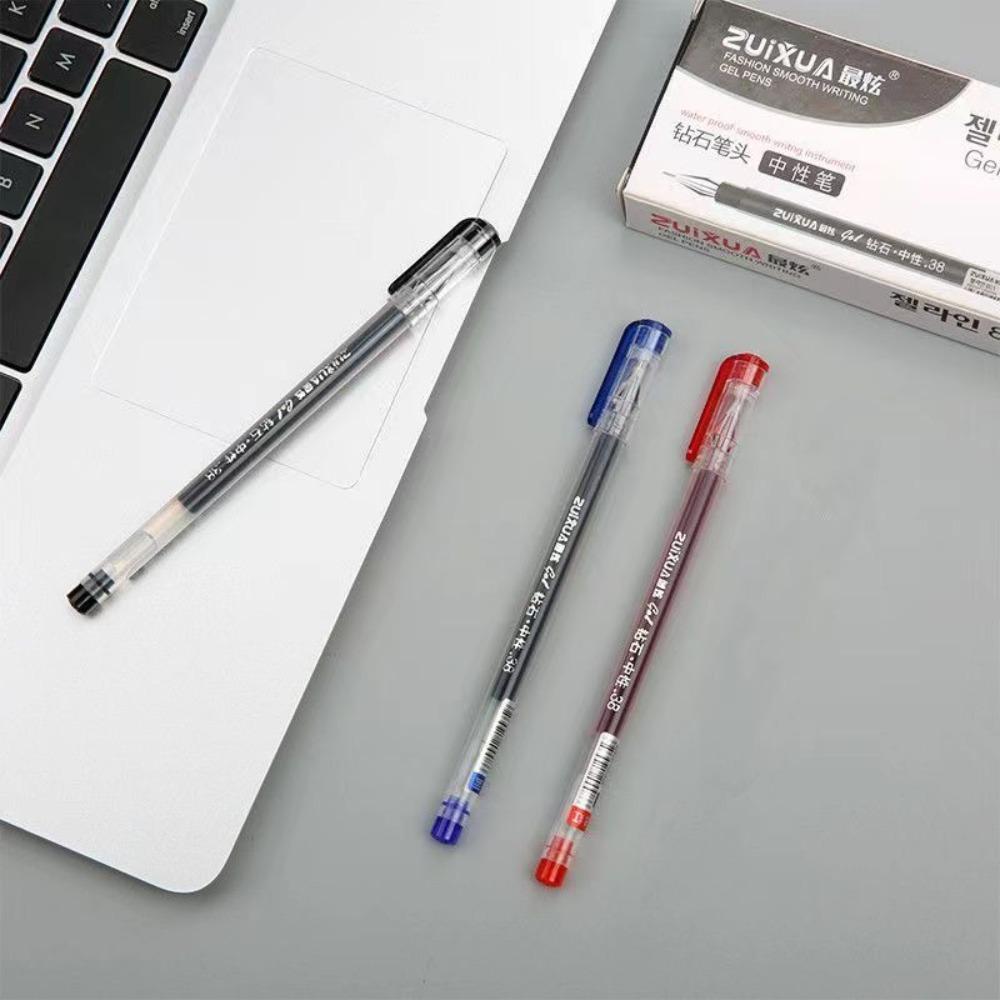 0.38mm Handle Marker Pens Black Blue Red Refill School Office Supplies Student Ultra Fine Gelpen