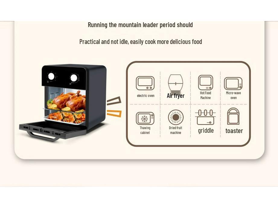 Smart Multifunctional Air Fryer Oven - Large Capacity for Baking & Frying