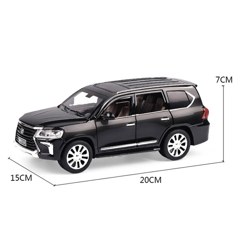 Масштаб 1/24 Lexus LX570, литая под давлением модель автомобиля, игрушечный автомобиль с откатным механизмом, звуком и светом для детей, коллекция подарков для мальчиков и девочек