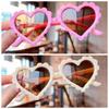 2pcs Ins Korean Children's Concave Shape All-match Love Sunglasses For Boys And Girls Anti-uv Glasses Internet Sunglasses