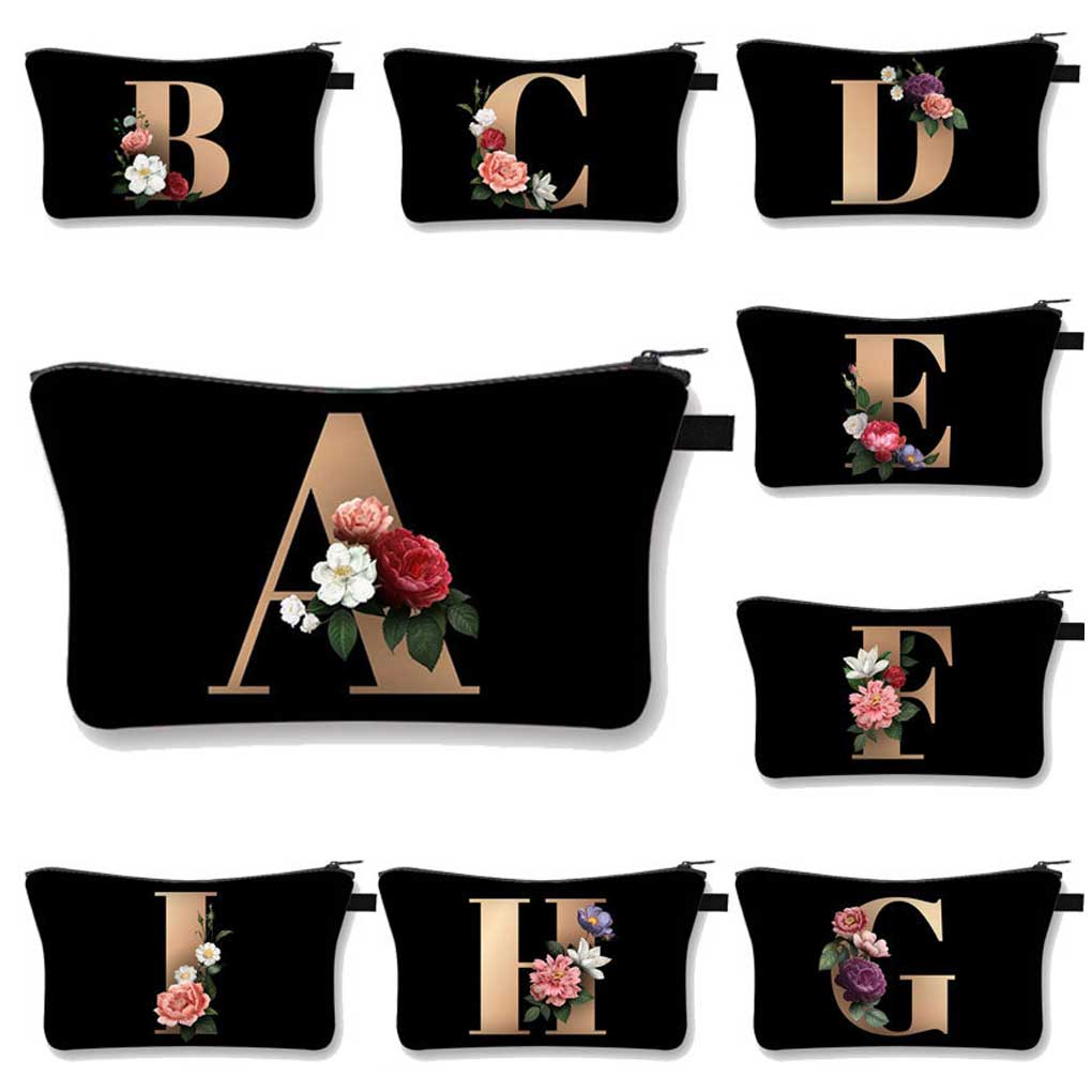 Cosmetic Bag Letters Toiletry Makeup Case Large Capacity Wash Make-up Storage Organizer Travel Portable Organizers Women