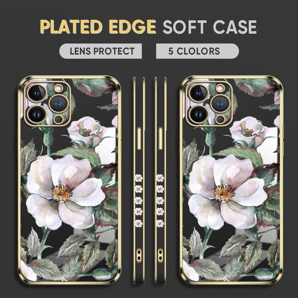 Роскошный чехол с цветочным покрытием для iPhone 11 12 13 14 Pro Max, милый чехол для телефона Samsung Galaxy A52 A12 A32 A52 Xiaomi Mi 11 Lite 5G NE Redmi Note 10