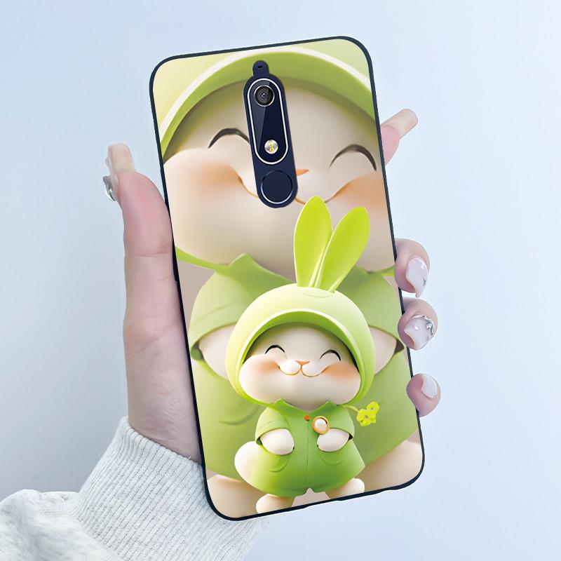 Чехол Для Nokia 5.1 6.1 Эстетичный Роскошный Милый Крутой Мальчики Девочки Мягкий силикон Чехол для телефона Задняя крышка Черный Матовый Защитный чехол