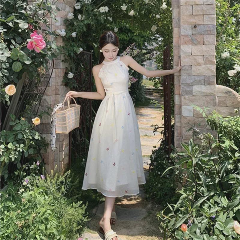 Цветочная французская богиня длинная юбка на талии: Милый, стильный летний сарафан для отпуска