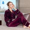 Velvet Pajamas 2 Piece Pajama Set Pajamas Women's Winter Lounge Wear Long Sleeve Pajamas Lounge Wear Pants Set