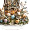 Easter Bunny Ornament 2D Flat Acrylic Ornament Tiered Tray Decoration Castle Rabbit Figurine for Farmhouse Home Mantel Bookshelf Easter Decor