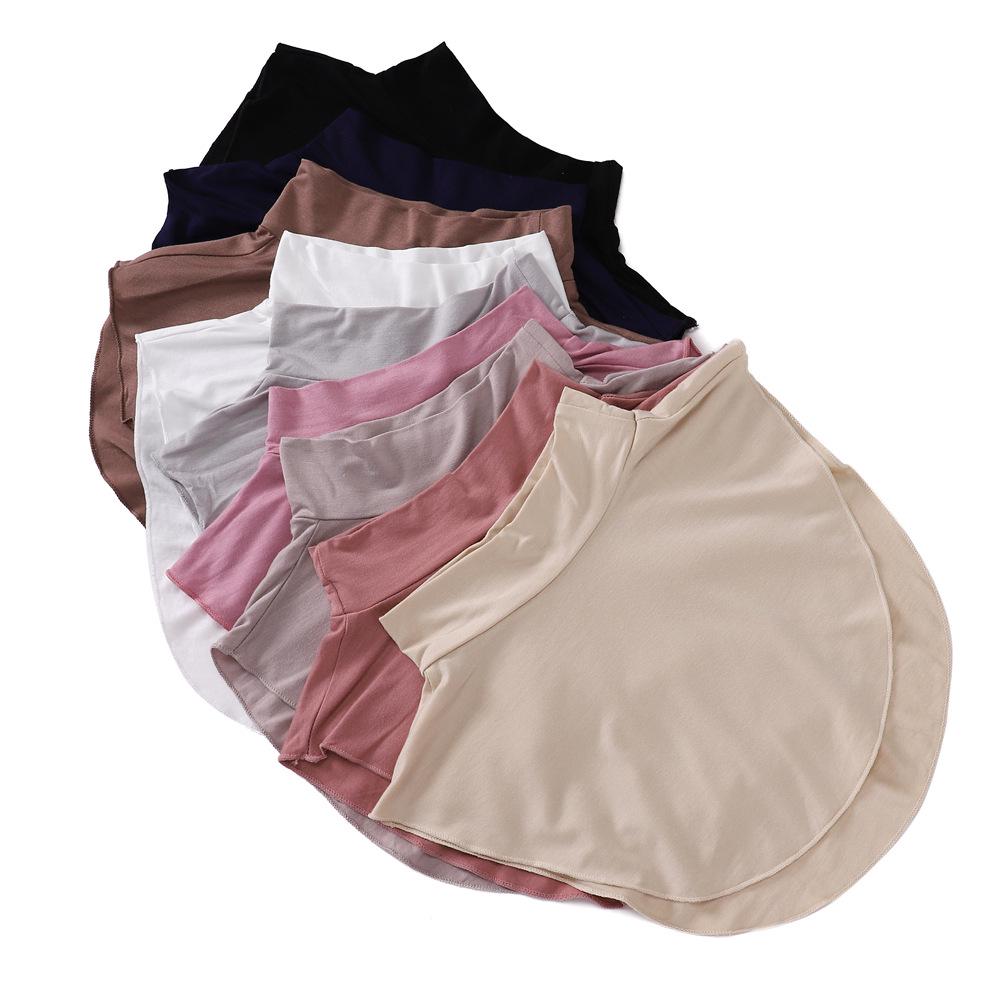 Модальный хлопковый однотонный шарф с накладным воротником для женщин