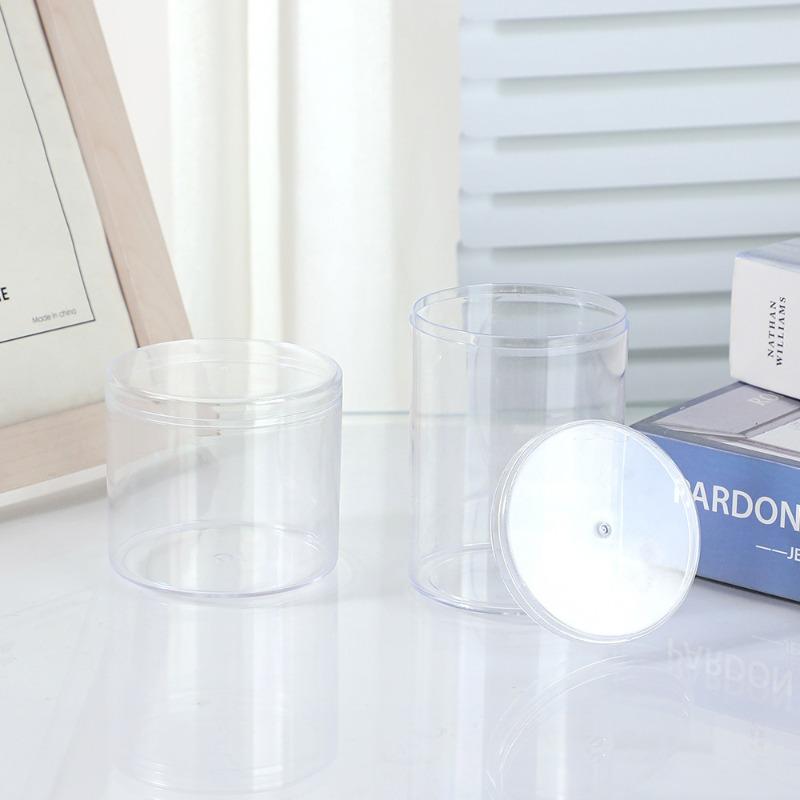 Cylindrical Transparent Box Jewelry Packaging Box Transparent Moisture-proof Jar Round Packaging Jar