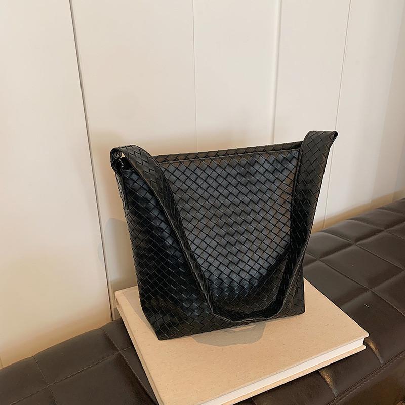 Цвет Однотонный Простой Тканый Текстура Женская Сумка-тоут Большой Вместимости Для Повседневной Носки