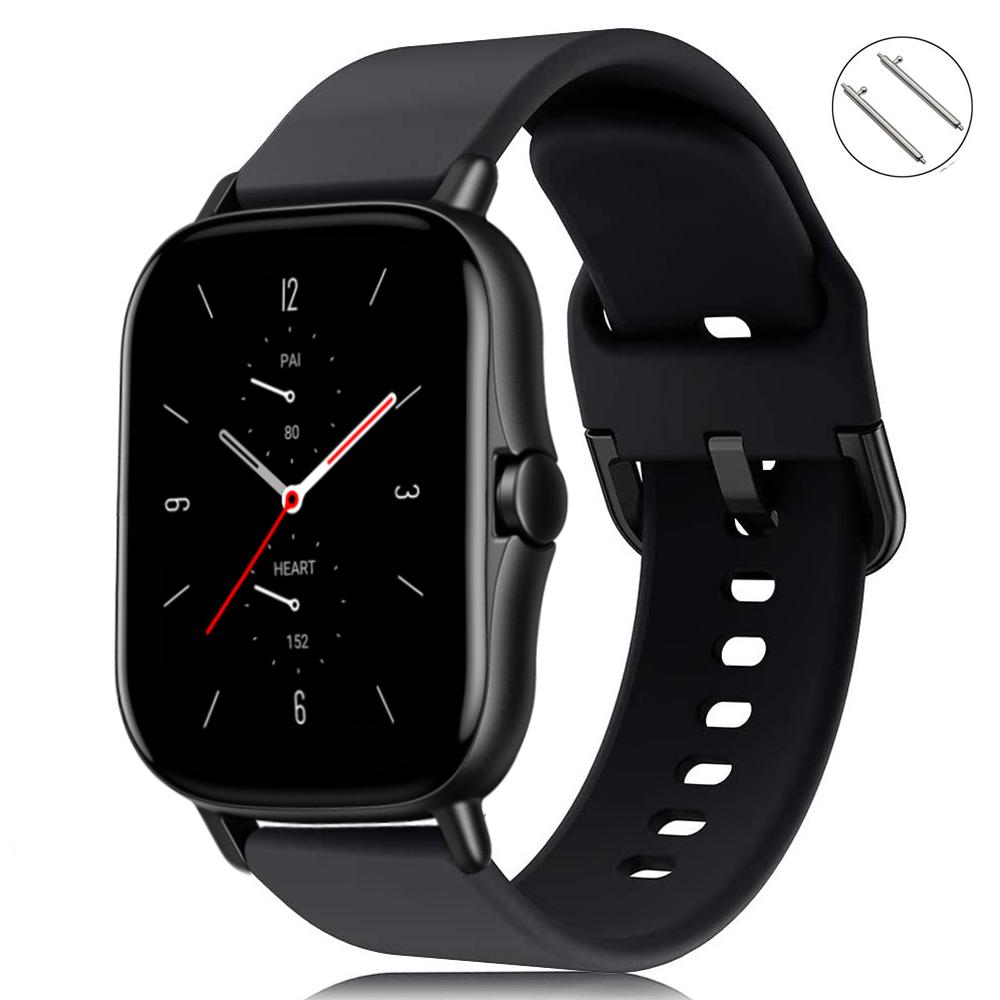 Силиконовый ремешок 20 мм 22 мм Для Amazfit GTS 4/3/2/2e/Mini/GTR 4 3 3 pro/GTR2/2e/stratos 2/3 Браслет для часов correa Amazfit bip ремешок