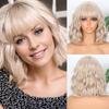 Fashion Water Wave Short Curly Wig Cosplay Colorful Women Synthetic Hair Cap