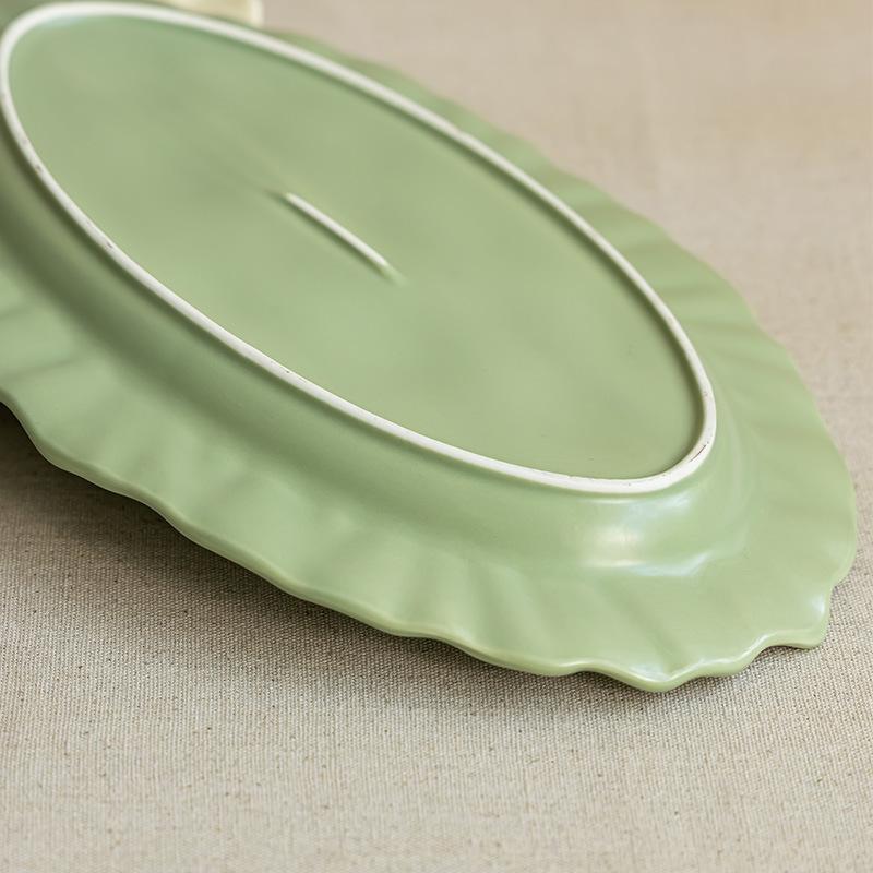 Irregular Lace Fish Plate Exquisite High-End Plate High-End Plate Large Plate Household Tableware Dinner Plate