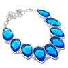 Lab Created Tanzanite Quartz Necklace 18" Adjustable Chain Pear Cut Jewelry Gift