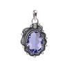 Подвеска из стерлингового серебра 925 пробы с иолитом V8272, Подвеска ярко-синего цвета, Овальная подвеска, Подарок на День святого Валентина, Подарок для нее, Подарок на день рождения, Ювелирные изделия ручной работы, Серебро