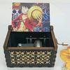 Аниме One Piece Музыкальная шкатулка Винтажная Деревянная ручная музыкальная шкатулка с лазерной гравировкой Декор комнаты Хэллоуин День рождения Игрушка Подарок для фанатов