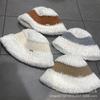 New knitted bucket hat women's autumn and winter outdoor wide-brimmed breathable bucket hat color matching fashionable simple basin hat