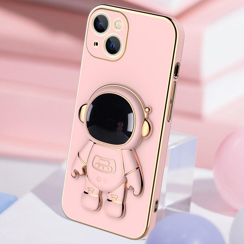 Роскошный шикарный 3D чехол для телефона с покрытием «Астронавт» для iPhone 15 14 13 12 11 Xs Pro Max Mini X 8 7 Plus SE портативный держатель-подставка чехол