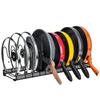 Toplife Telescoping Frying Pan Kitchen Pot Storage Rack with 10 Frying Pot Lid Holder Rack, Dividers, Pan, Pot, (Black)