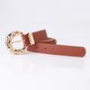 Fashion Womens Pu Belt With Metal Buckle For Casual And Office Wear