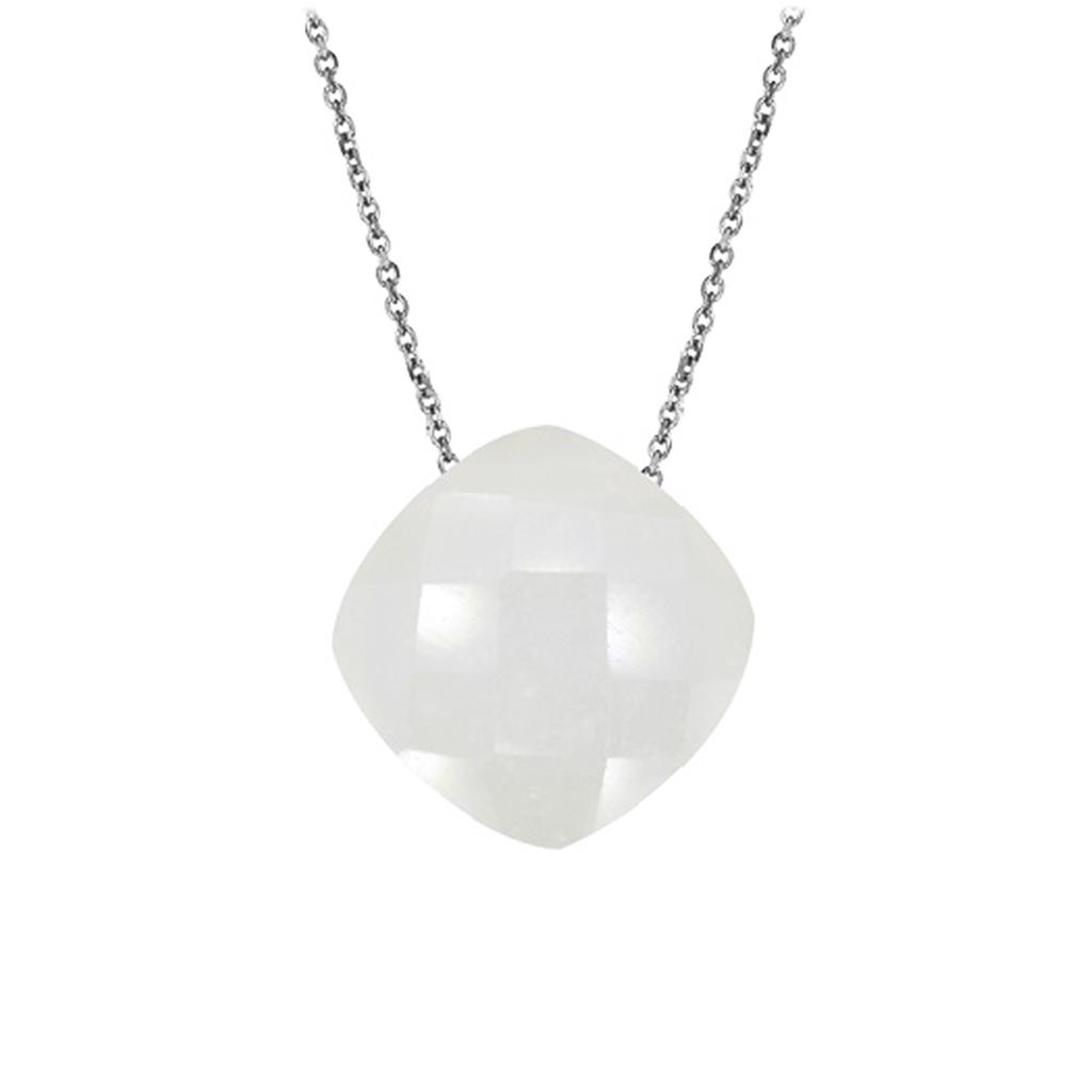 Les Trésors De Lily [Q6769] - Silver 'Meghan' Moonstone Necklace (rhodium-plated) - 8x8 Mm