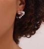 Inlaid Faux Pearl Irregular Stud Earrings: European & American Women's Fashion in Titanium Steel