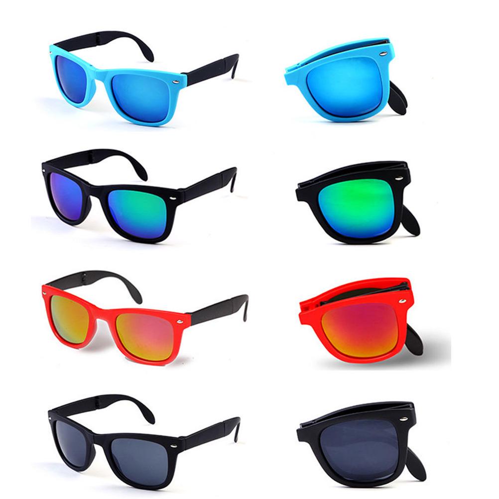 For Men Women Retro Protection Square Sport Sunglass Portable Gift Folding Shading