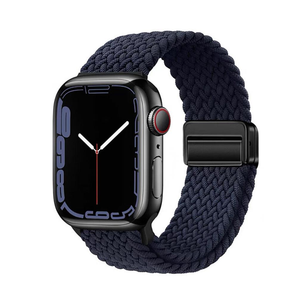 Magnetic Nylon Strap Adjustable Buckle for Apple Watch Strap Ultra2 49mm 45mm 44mm 41mm 40mm 38mm Band for Apple Watch Band iWatch 9 8 7 6 5 4 3 2 SE