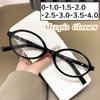 Female Small Frame Myopia Glasses Men Women Fashion Blue Light Blocking Glasses Vintage Oval Near Sight Eyeglasses0-1.0-4.0