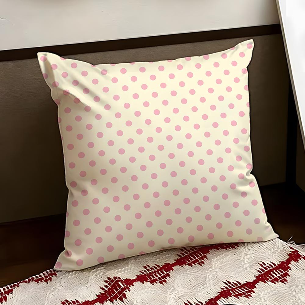 Sunny American Retro Polka Dot Cushion Cover Reversible Soft Durable Pillow Cover Home Car MultiScene Use for Daily Comfort