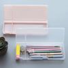 Semi-Transparent Plastic Large Pencil Capacity Pen Box Holder Case Stationery