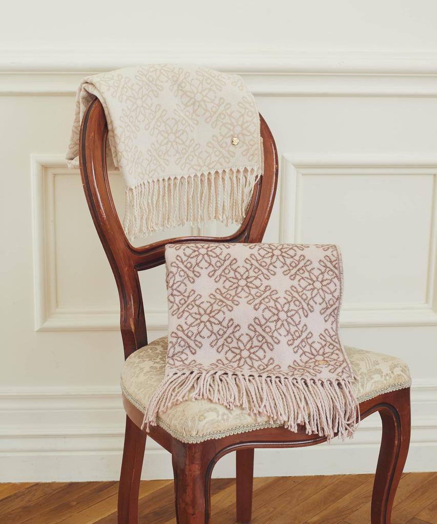 De Apparel FLEUR Monogram Stole Ivory [Maison Fleur] Women's