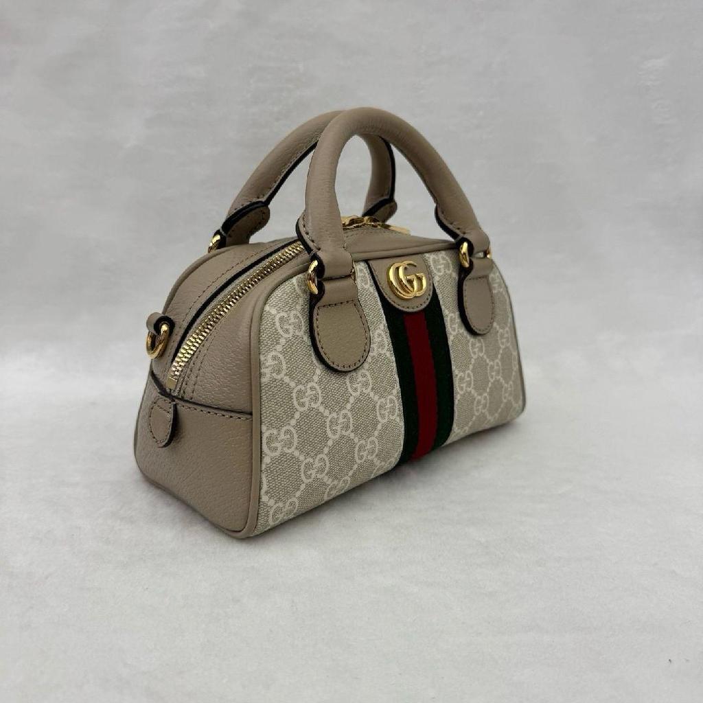 [Pre-Owned] Ophidia GG Monogram Detachable Leather Strap Zipper Closure Canvas And Leather Mini Shoulder Crossbody Bag - Excellent #2P2E3S