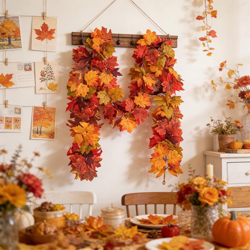 Autumn Maple Leaf Vine for Thanksgiving, Halloween & Christmas Decor