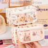 Canvas Cartoon Pencil Cases Large Capacity Stationery Bag Portable Capybara Pen Bag  Students Gift