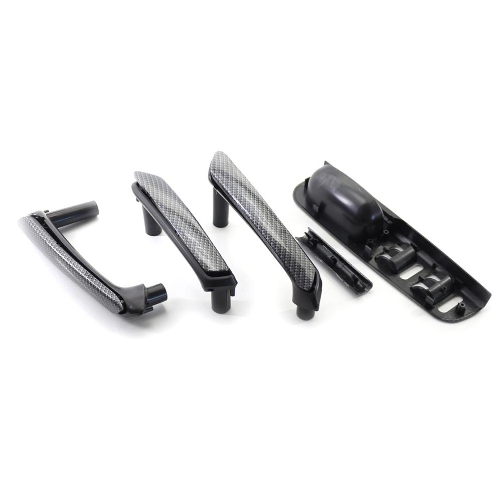 Рамка переключателя окна двери автомобиля + набор ручек для внутренней двери для VW Passat B5 1998-2005 4-дверный левый руль из углеродного волокна