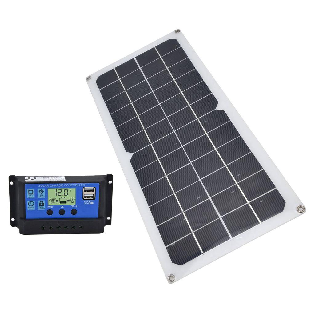 10W Solar Panel Set with 10A Controller Exhaust Fan for Car Yacht RV Boat Moblie Phone Battery