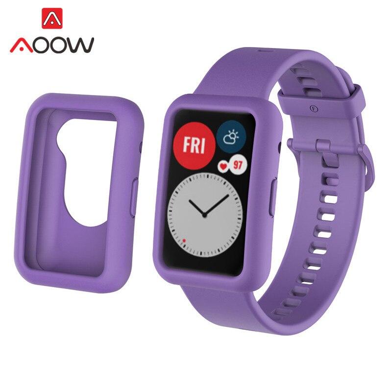 Силиконовый спортивный ремешок для часов Huawei, подходящий для фитнеса, умных часов, защитный чехол, комплект, сменный ремешок на запястье, браслет Correa