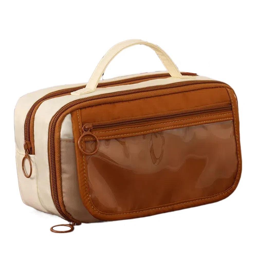 Multi Layers Pencil Bag Zipper Makeup Bag Kawaii Canvas Pencil Case Gifts