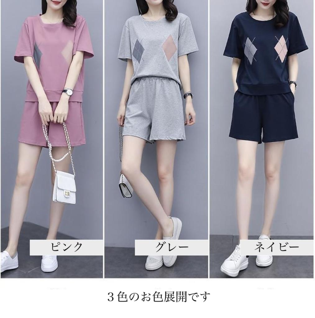 Домашняя одежда Спортивный костюм Трикотажный верх и низ Доступен в 4 вариантах верха и ромбовидные шорты Крутой и SC264 GR S [Scion & Co] [Scion] Комплект, Повседневный, С капюшоном, Двухцветный