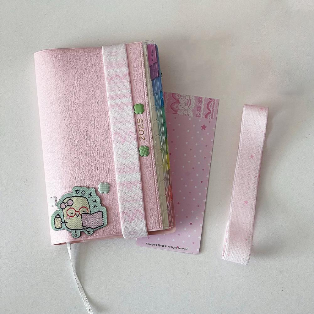 INS Double-sided Pattern Design Notebook Straps Adjustable Star Decor A7/M5 Binder Tie Band Notebook Tie Straps Students