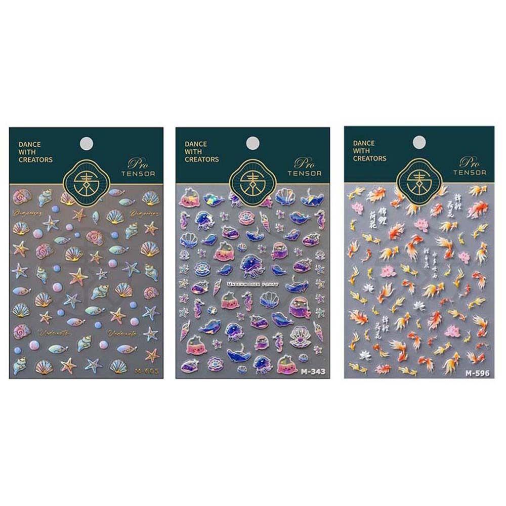 Ракушки Океан Наклейки для ногтей Украшения для ногтей Дельфин Океан Красочные наклейки для ногтей Океан Женщины