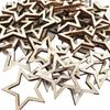 100 Pieces Wooden Hollow Star Decoration Wooden Discs Embellishments Craft Making DIY for Wedding