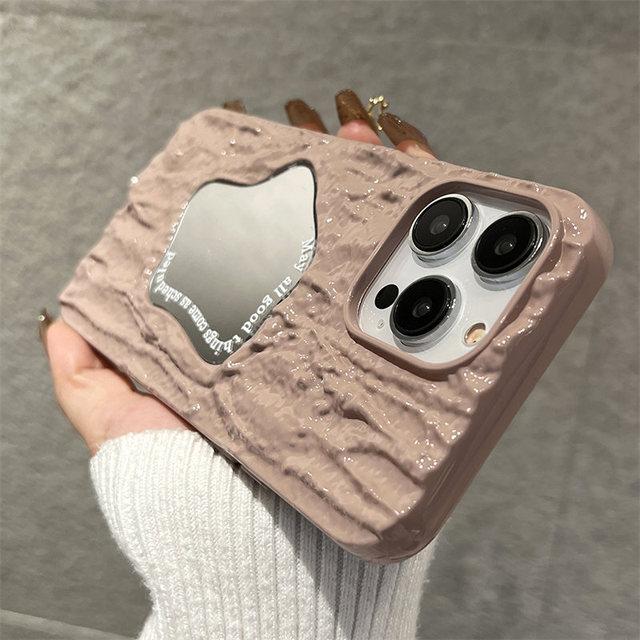 Ins 3d морщинистый зеркальный чехол для телефона для Iphone 14 11 12 13 Pro Max 14 Plus 14pro противоударный роскошный чехол с блестящим покрытием