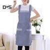 Легко носить, фартук для выпечки, дизайн с плечевым ремнем, практичный корейский стиль, клетчатый фартук для приготовления пищи, рабочая одежда для домохозяйки