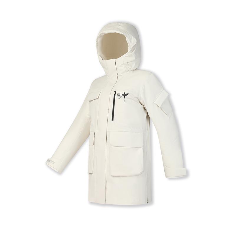Fila Explorer Basic Куртка пуховая средней длины с капюшоном Женская Верхняя одежда Серая Бежевая A11W447916F-BG
