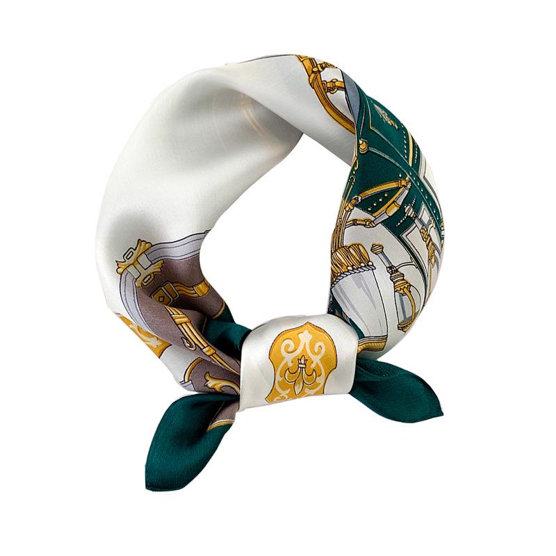 1116 retro carriage new silk small square scarf women's spring and summer decoration small scarf mulberry silk silk scarf sunscreen shawl