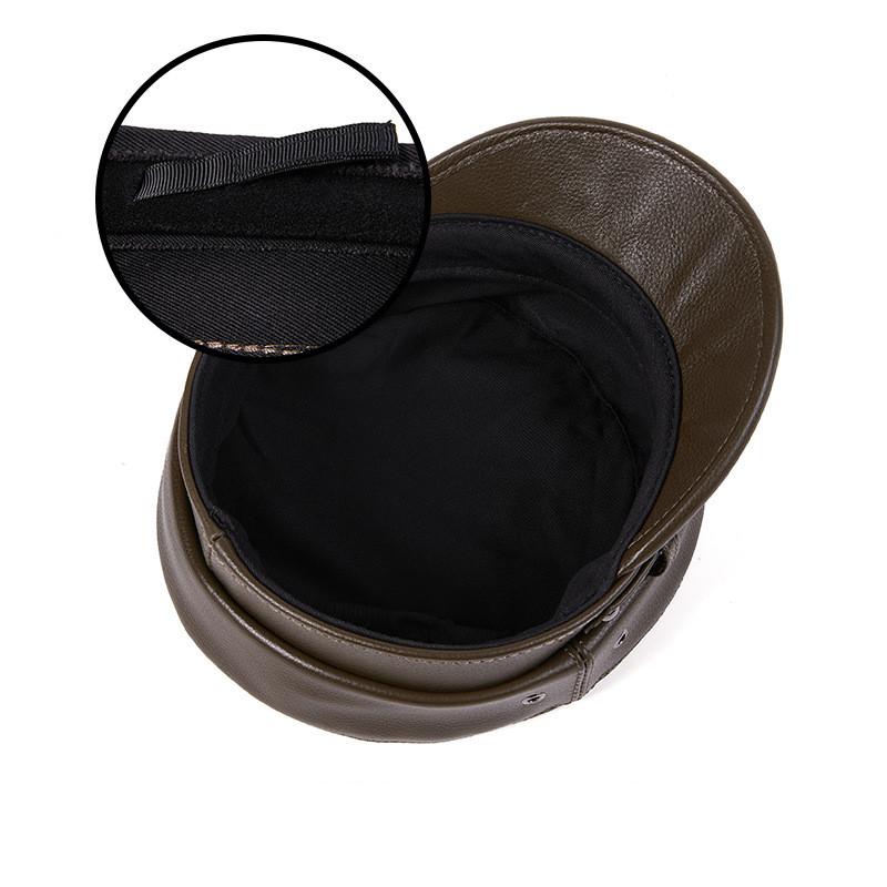 EFei зимняя мужская шляпа из натуральной кожи, мужская кепка в стиле ретро с плоским верхом, локомотив, военные кепки