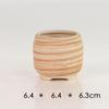 Sun-E 3 Inch Ceramic Wooden Pattern Succulent Plant Pot Cactus Plant Pot Flower Pot Container Planter Gift Idea 6 in Set