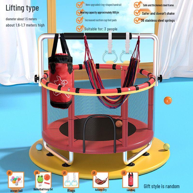 Indoor Kids Trampoline with Safety Net for Children and Toddlers