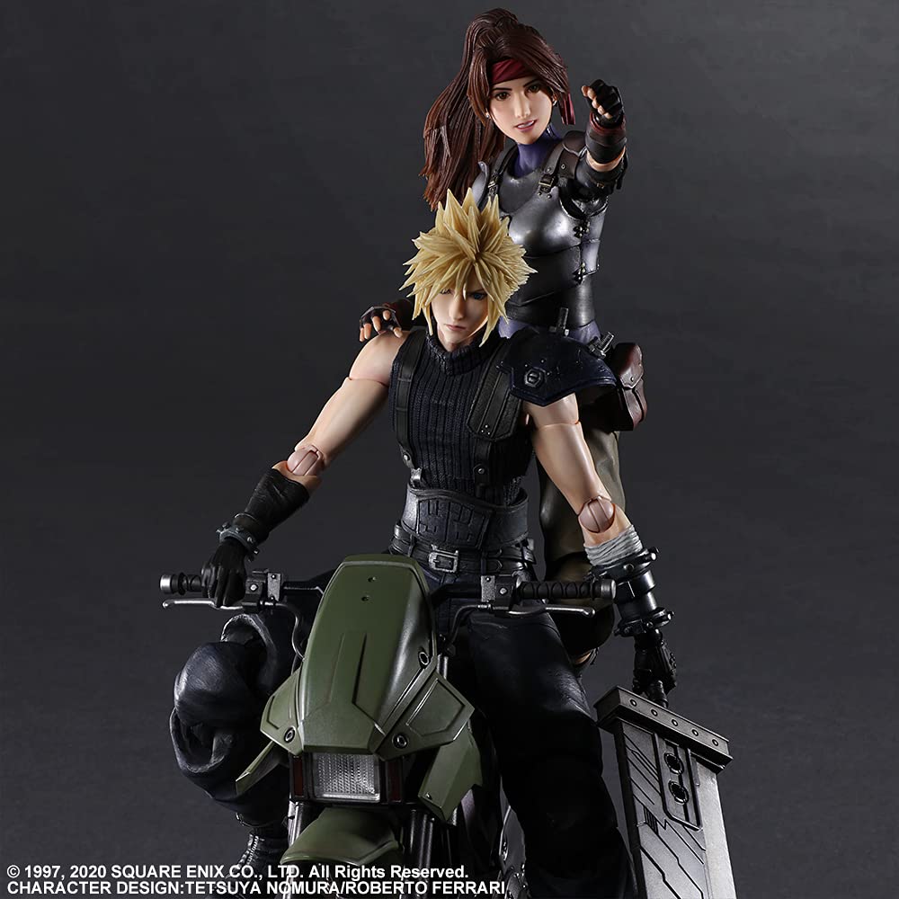 Final Fantasy VII Remake PLAY ARTS Kai Джесси, Клауд и Набор Мотоцикл ПВХ Раскрашенные Подвижные Фигурки